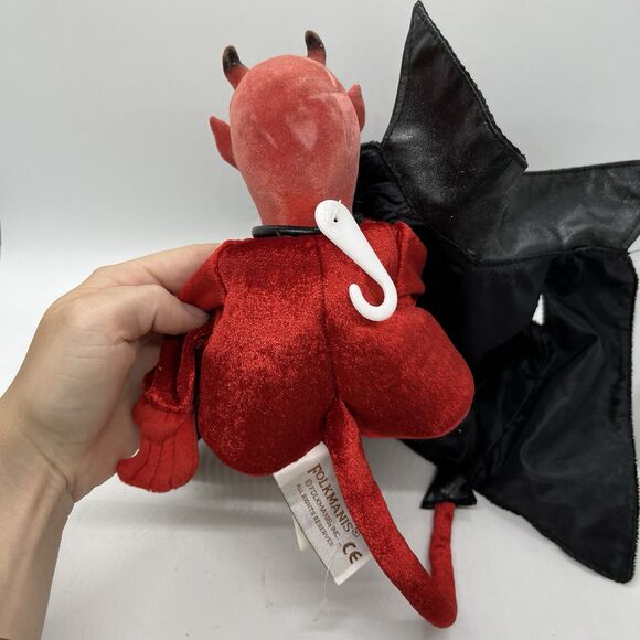 Folkmanis Red Devil Hand Puppet W/ Tags Pitchfork Vintage Halloween - Picture 5 of 13